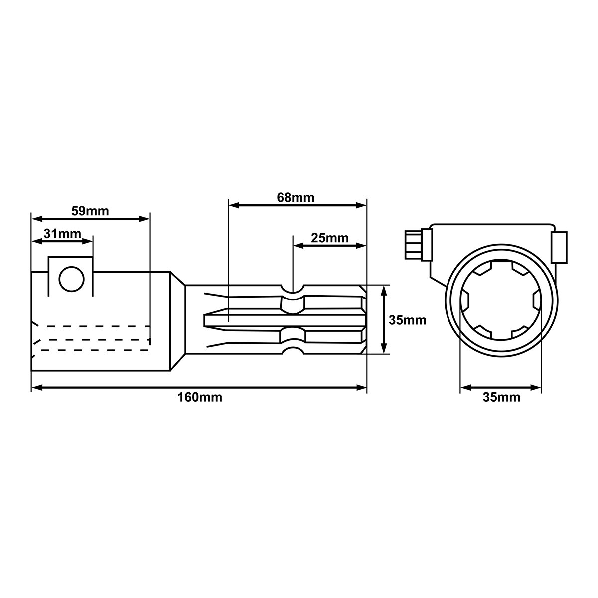 Adaptor cardan 1 3/8 Z6 - Z21 cu surub